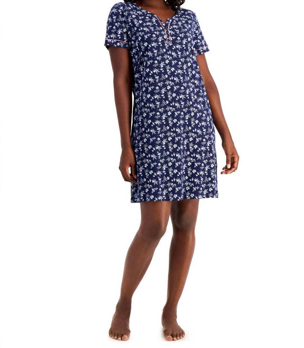 NEW CHARTER CLUB LUXURY cotton sleep shirt nightgown in fluttered floral